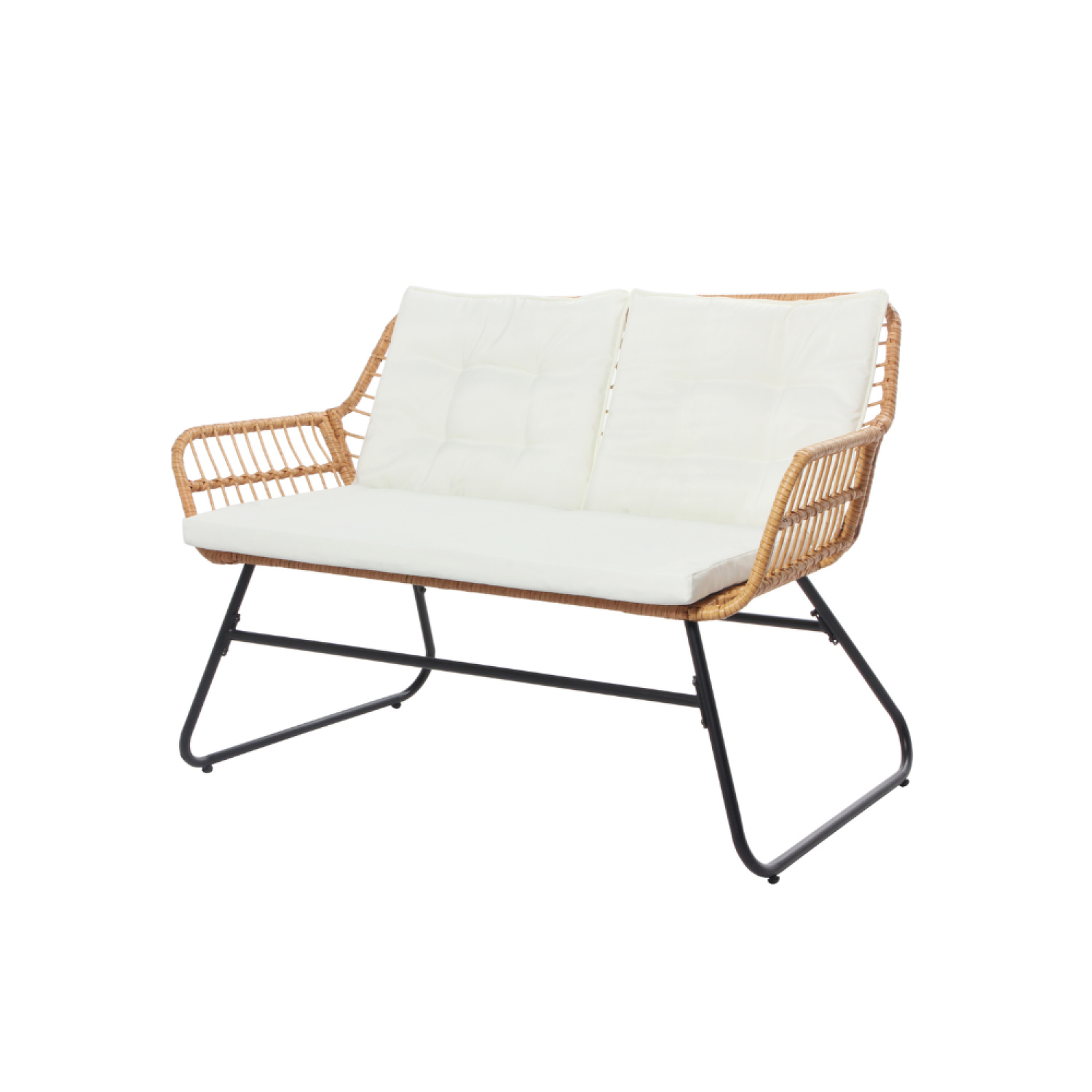 Voir la diapositive 4 : CONCEPT USINE Salon de jardin bas 4 places effet rotin malaga