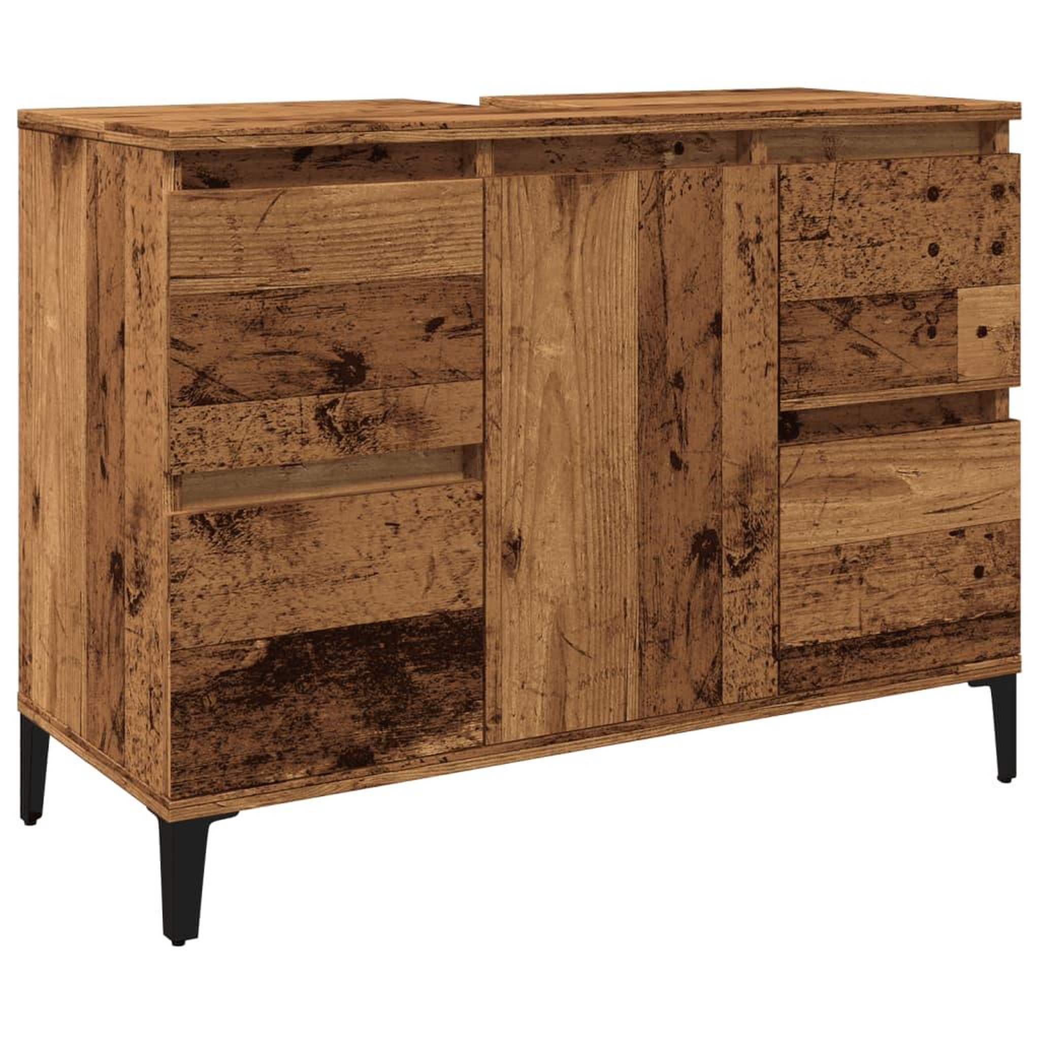 Voir la diapositive 2 : VIDAXL Armoire d'evier vieux bois 80x33x60 cm bois d'ingenierie