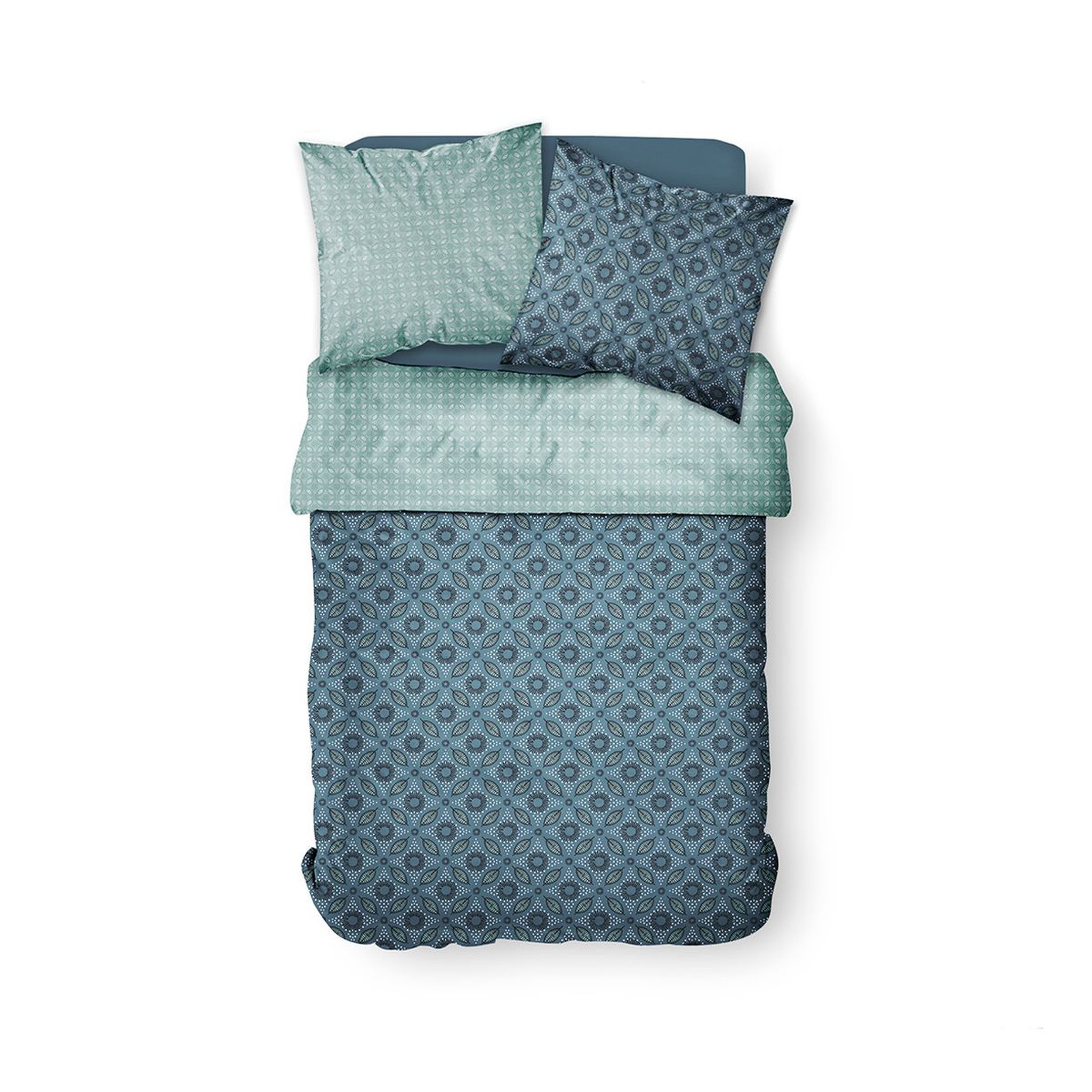 Voir la diapositive 3 : TODAY Parure housse de couette en coton 57 fils MAUD