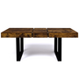 Voir la diapositive 3 : ID MARKET Table à manger extensible rectangle PHOENIX 4-8 personnes bois effet vieilli et noir 160-200 cm