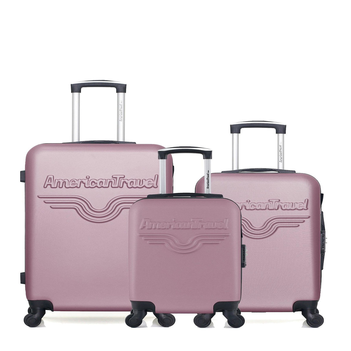 AMERICAN TRAVEL AMERICAN TRAVEL - Lot de 3 - Valise weekend, valise cabine et valise cabine XXS CHELSEA