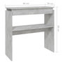 Voir la diapositive 6 : VIDAXL Table console Gris béton 80x30x80 cm Aggloméré