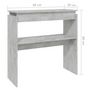 Voir la diapositive 6 : VIDAXL Table console Gris béton 80x30x80 cm Aggloméré