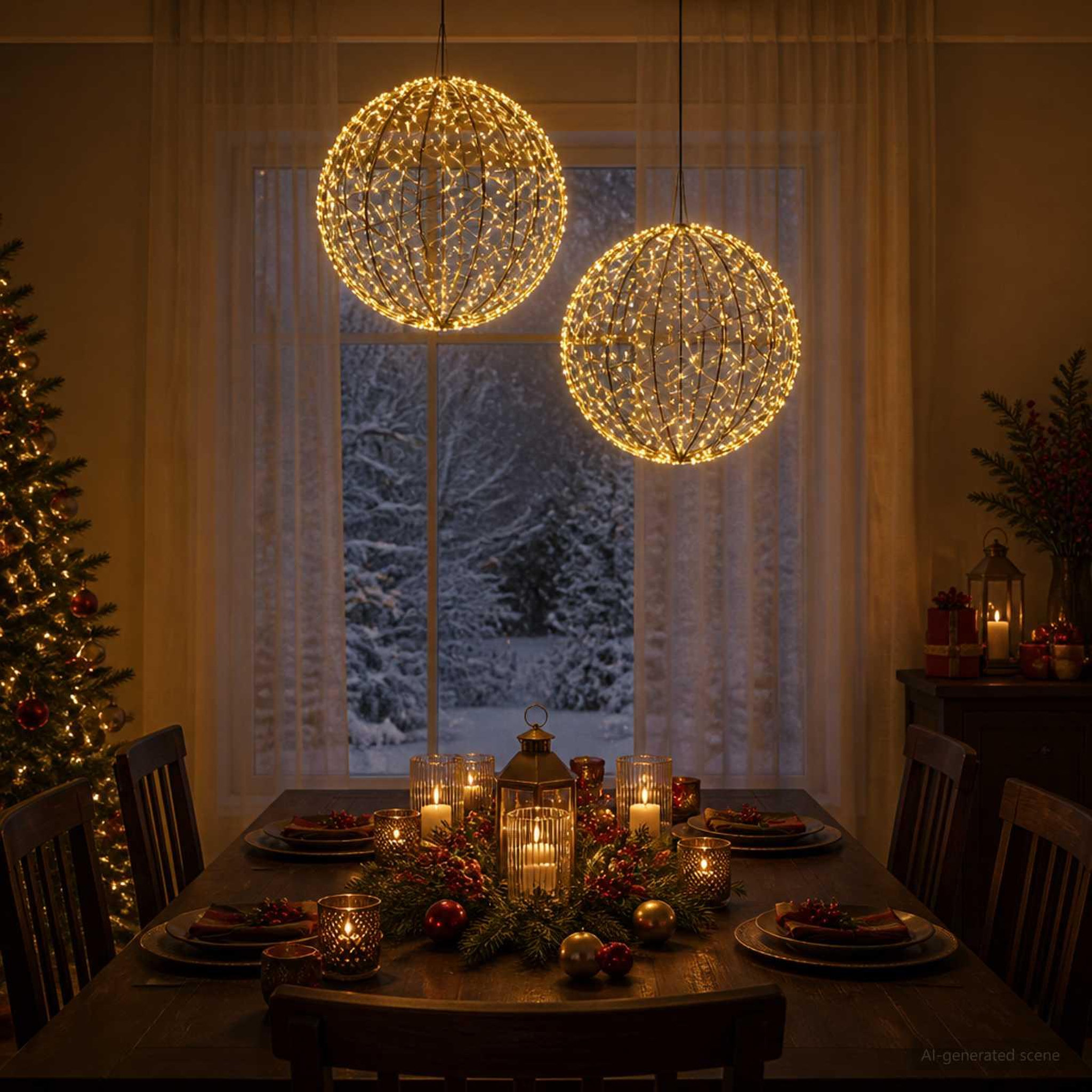 Voir la diapositive 2 : VIDAXL Lumiere de finial de Noël 2 pc 1500 LED Blanc chaud