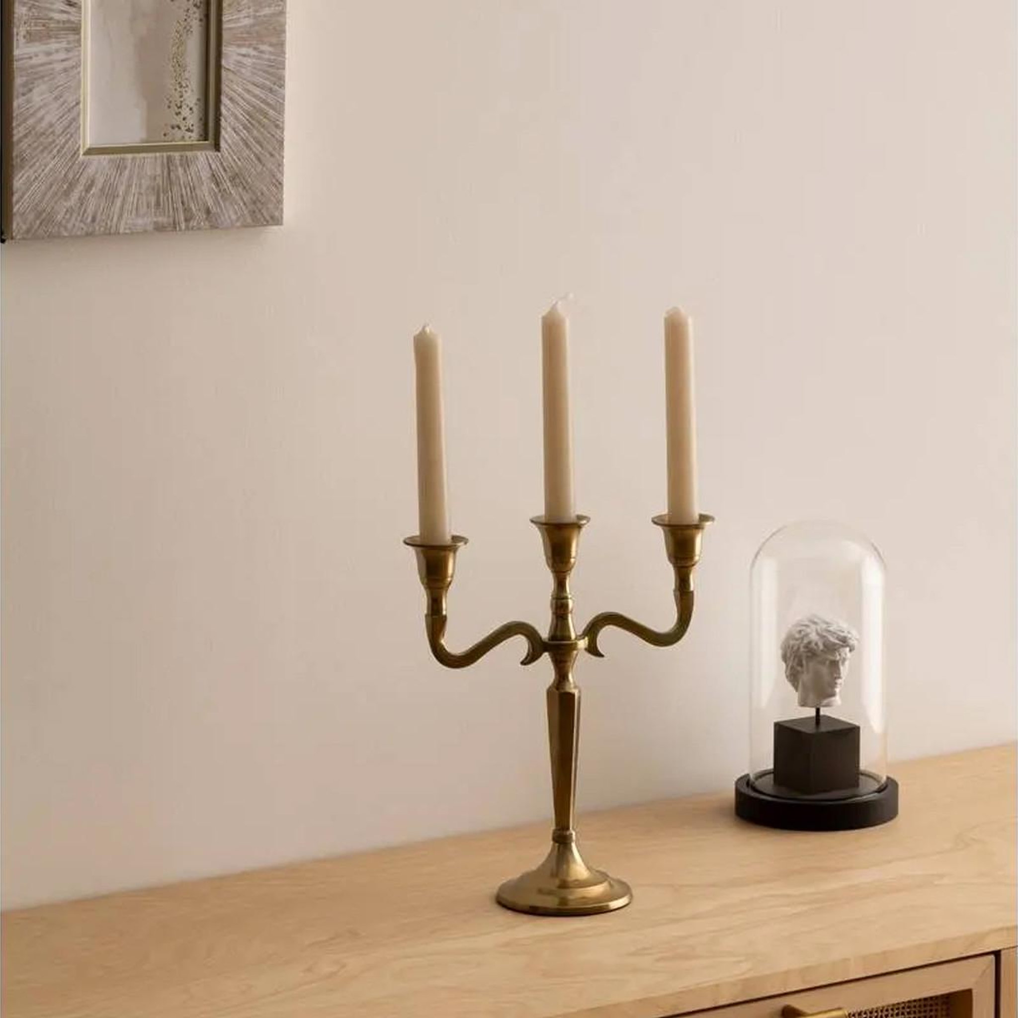 Voir la diapositive 2 : ATMOSPHERA Chandelier 3 têtes en métal  lumos  27cm or