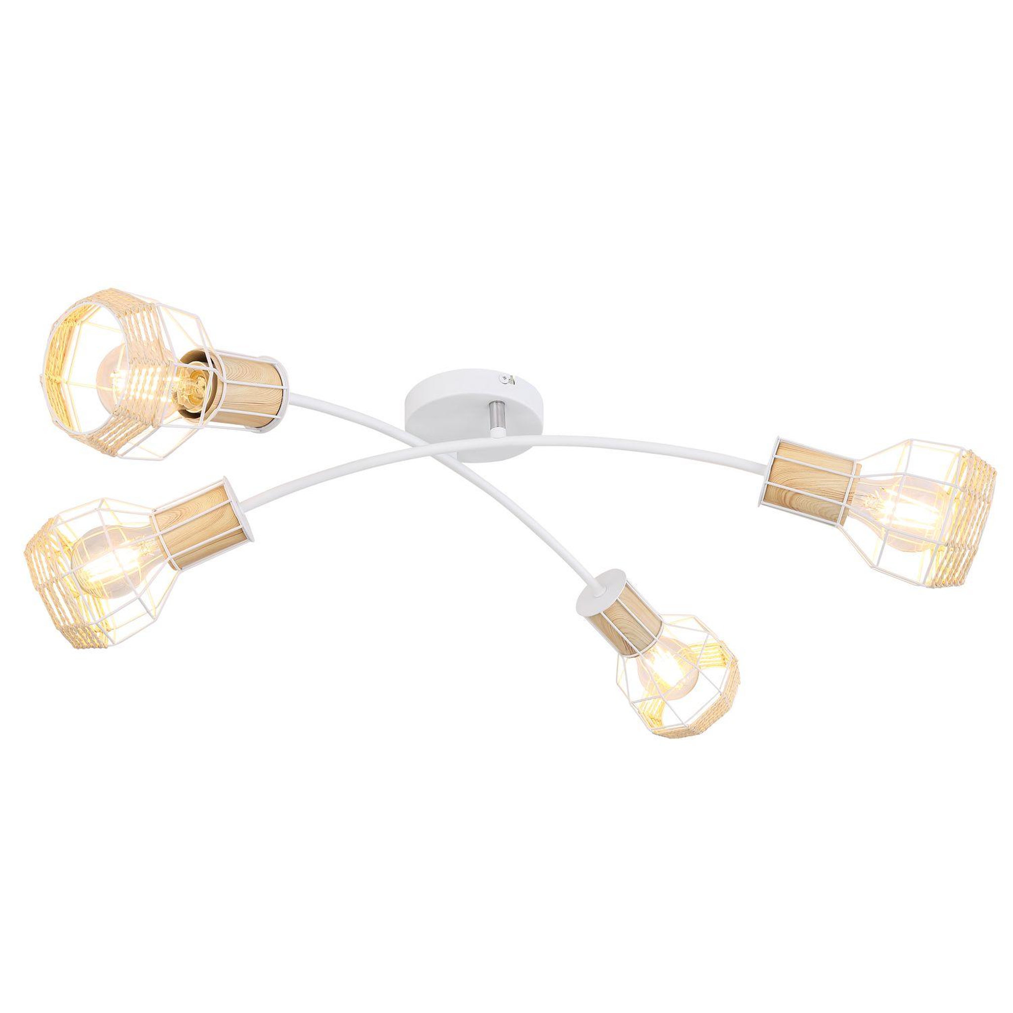 GLOBO Plafonnier design scandinave bana - 4 ampoules - blanc