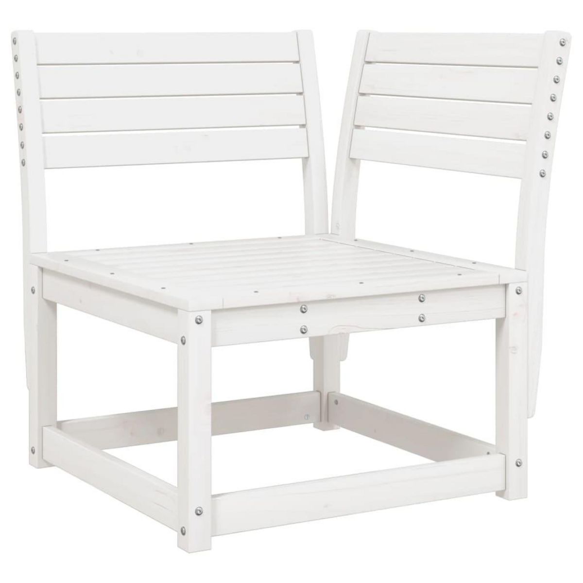 VIDAXL Salon de jardin 3 pcs blanc bois de pin massif