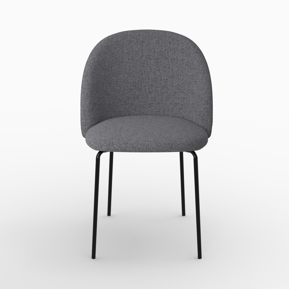 Rendez vous déco Lot de 2 chaises en tissu chiné gris foncé - Karl