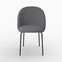 Voir la diapositive 2 : Rendez vous déco Lot de 2 chaises en tissu chiné gris foncé - Karl