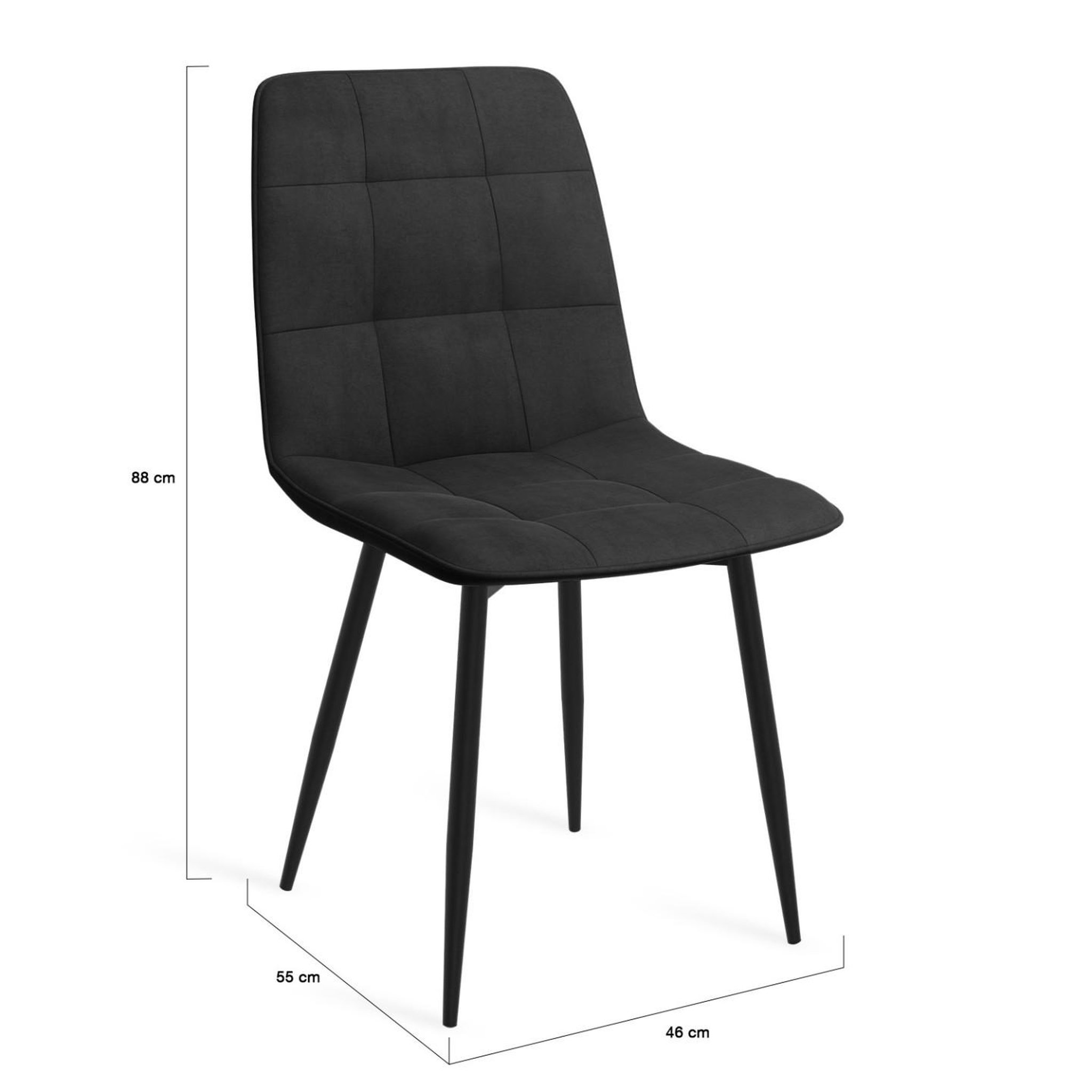 Voir la diapositive 5 : ID MARKET Lot de 6 chaises mila en velours noir pour salle à manger