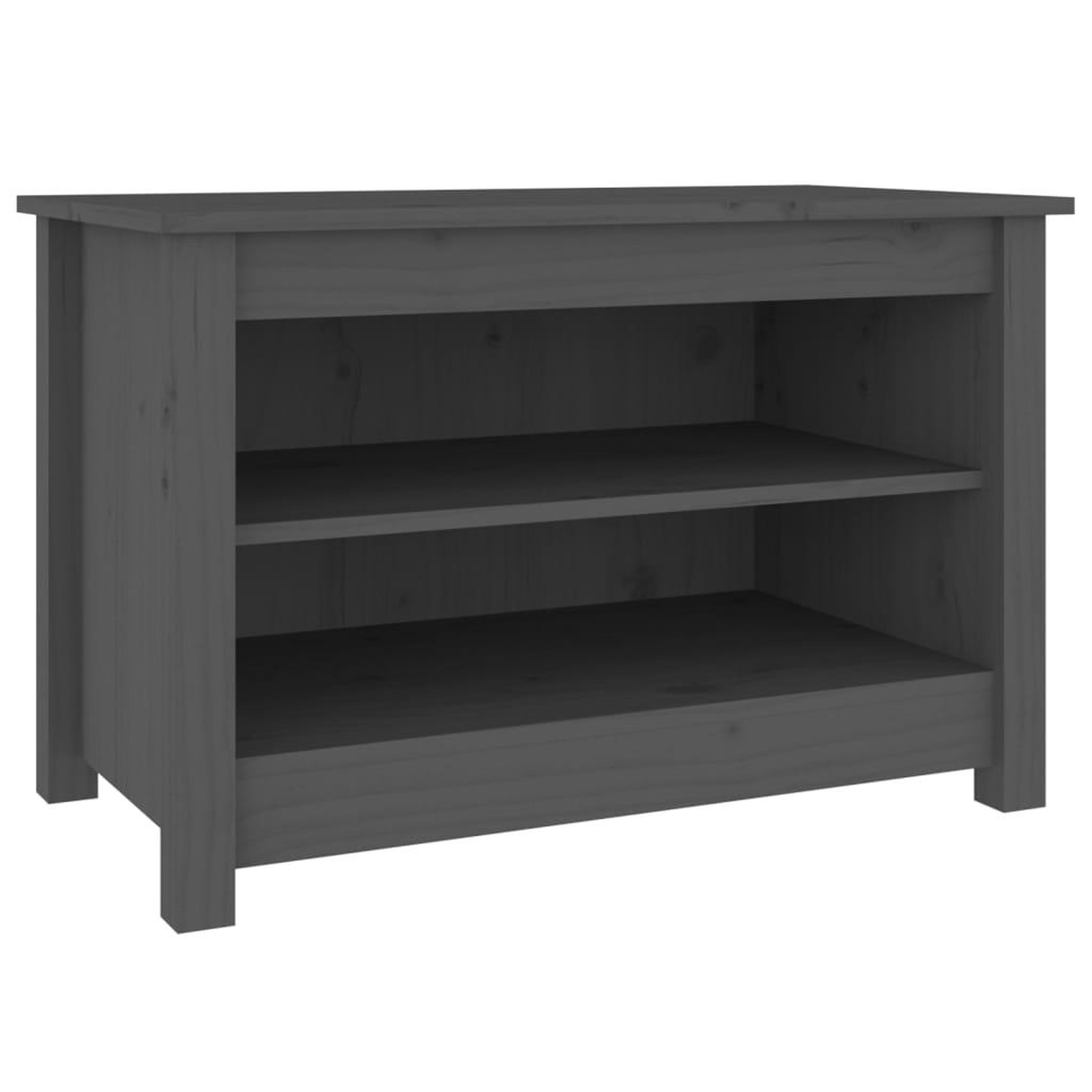 Voir la diapositive 2 : VIDAXL Banc a chaussures Gris 70x38x45,5 cm Bois de pin massif