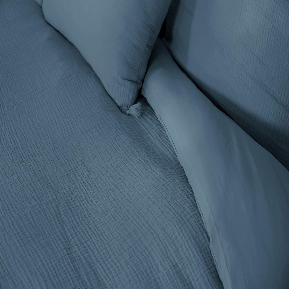 Home collection Parure housse de couette 100% gaze de coton 57 fils - kaki