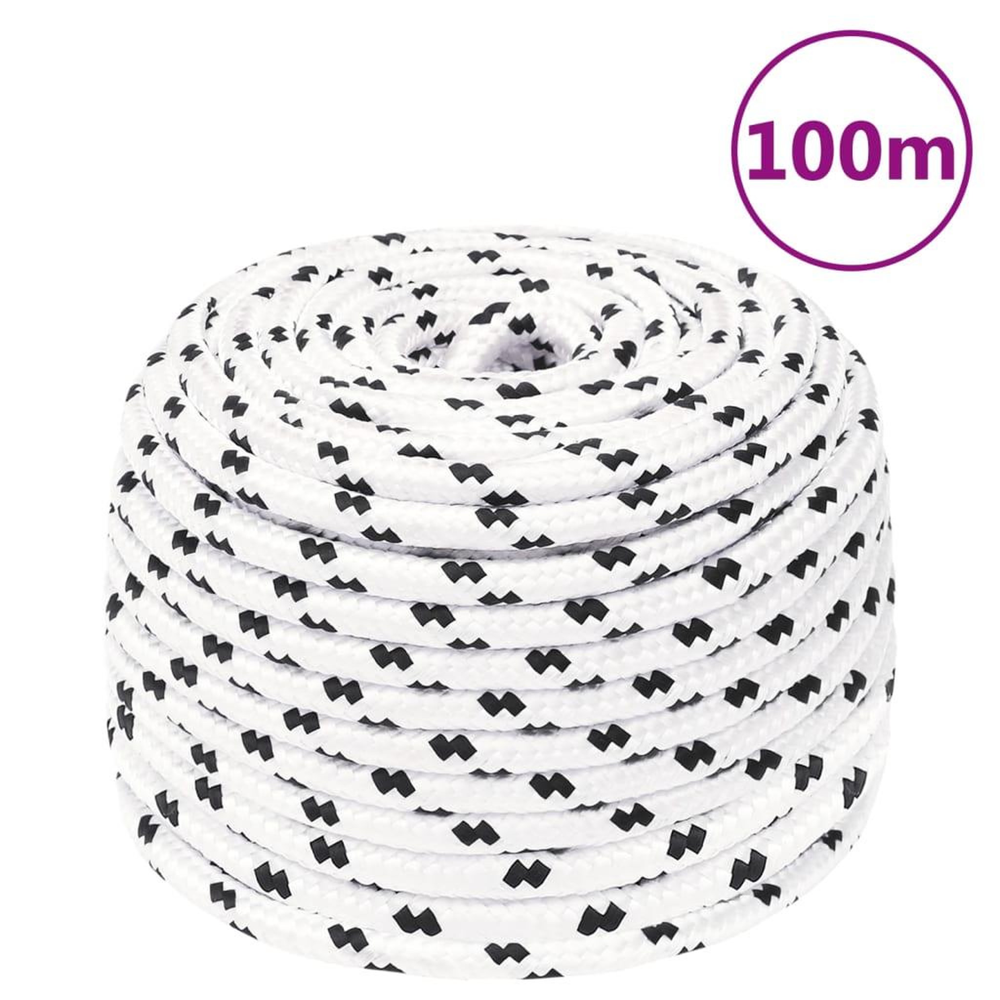 Voir la diapositive 6 : VIDAXL Corde de bateau tresse Blanc 8 mmx100 m Polyester