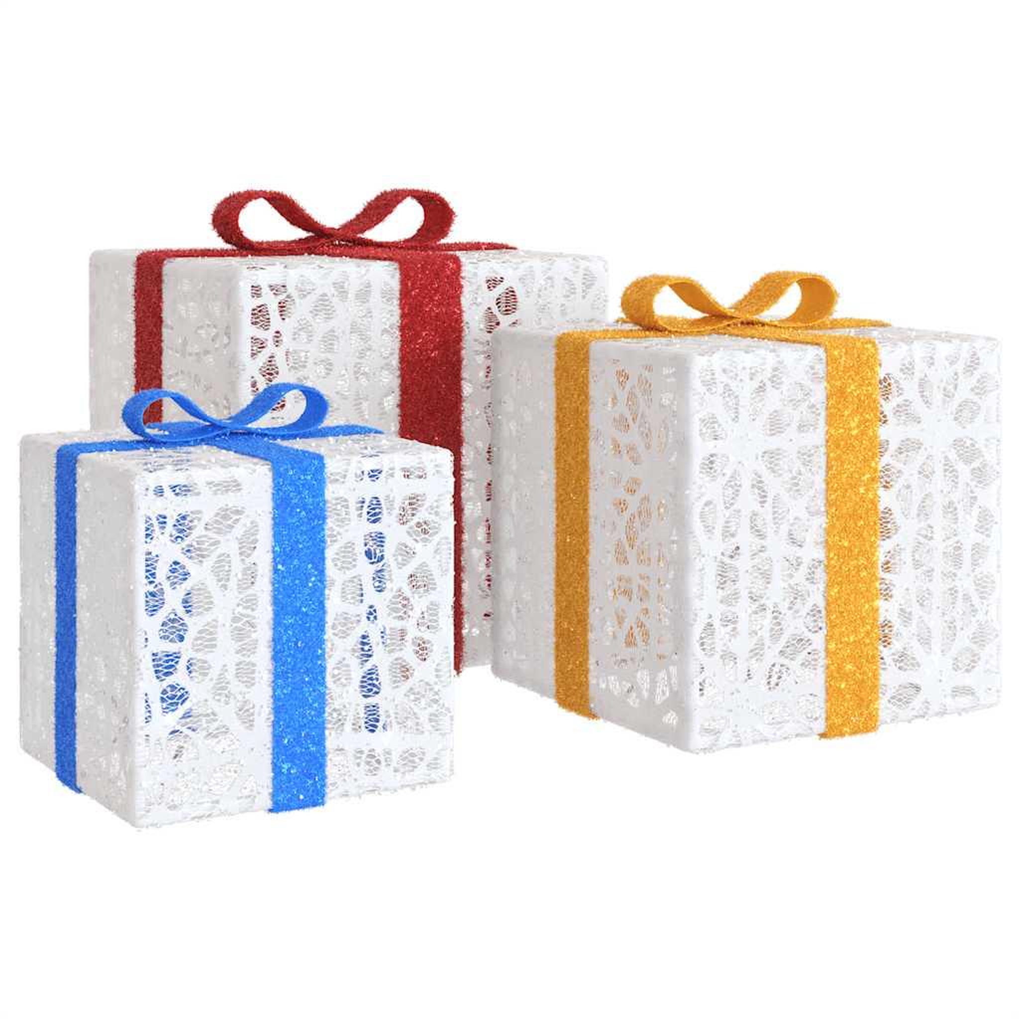 Voir la diapositive 5 : VIDAXL Boîtes de Noël lumineuses 3 pcs 64 LED blanc chaud