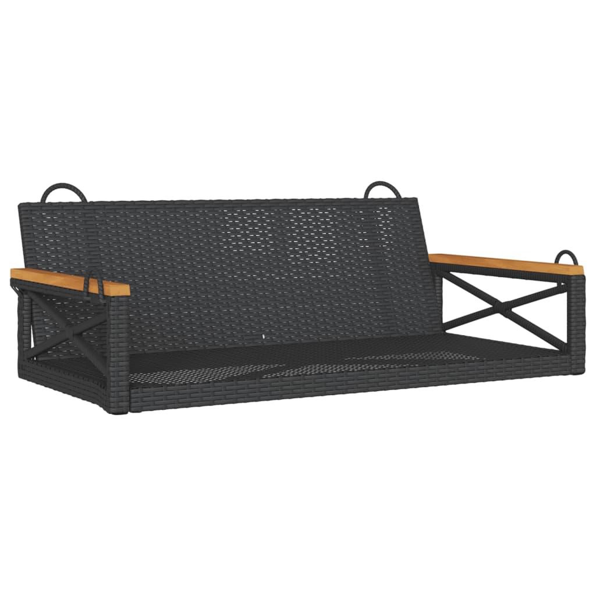 Voir la diapositive 2 : VIDAXL Balancelle noir 109x62x40 cm resine tressee