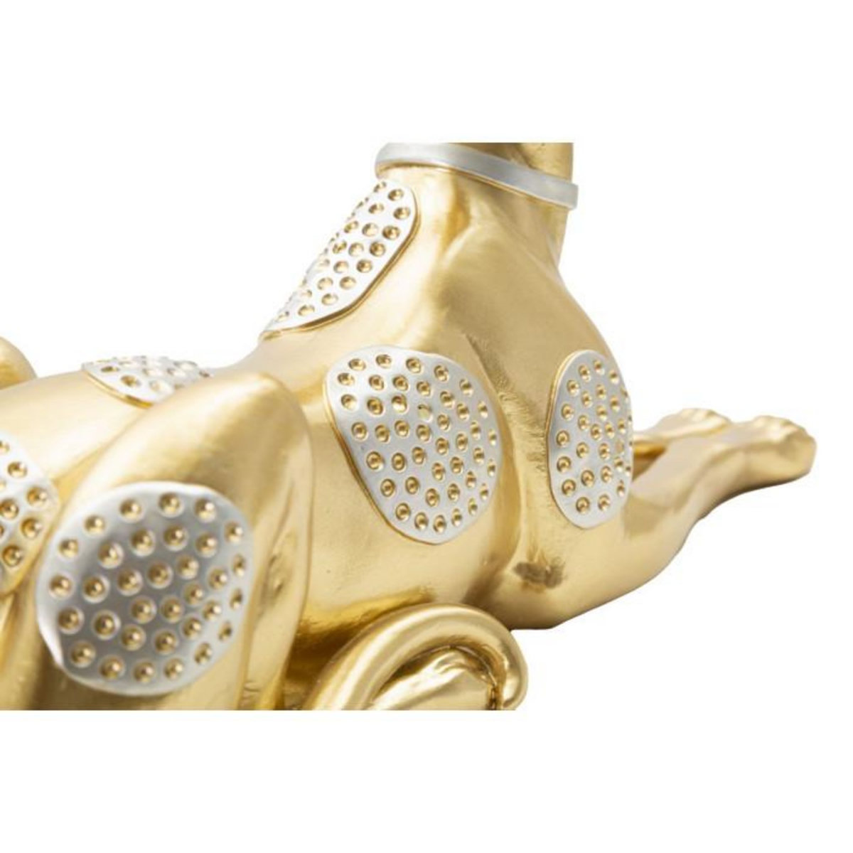 Paris Prix Statuette Design en Résine  Chien Couché  32cm Or