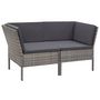 Voir la diapositive 3 : VIDAXL Salon de jardin 6 pcs avec coussins resine tressee gris