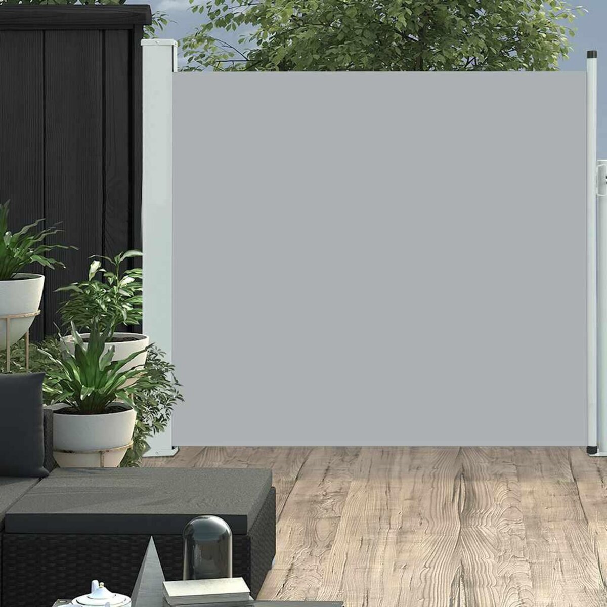 VIDAXL Auvent lateral retractable de patio 170x300 cm Gris