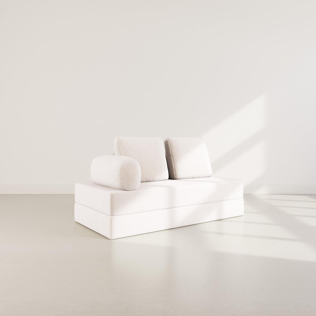 LISA DESIGN Lonny - canapé 3 places convertible en velours côtelé