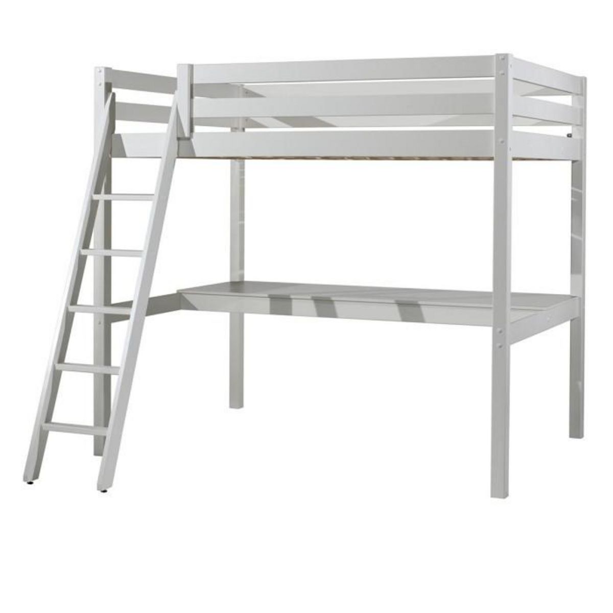 Paris Prix Lit Mezzanine Enfant & Plan de Travail  Pino  140x200cm Blanc