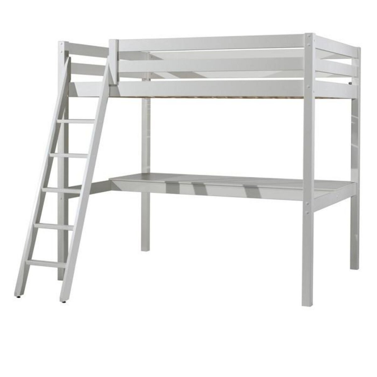 Paris Prix Lit Mezzanine Enfant & Plan de Travail  Pino  140x200cm Blanc