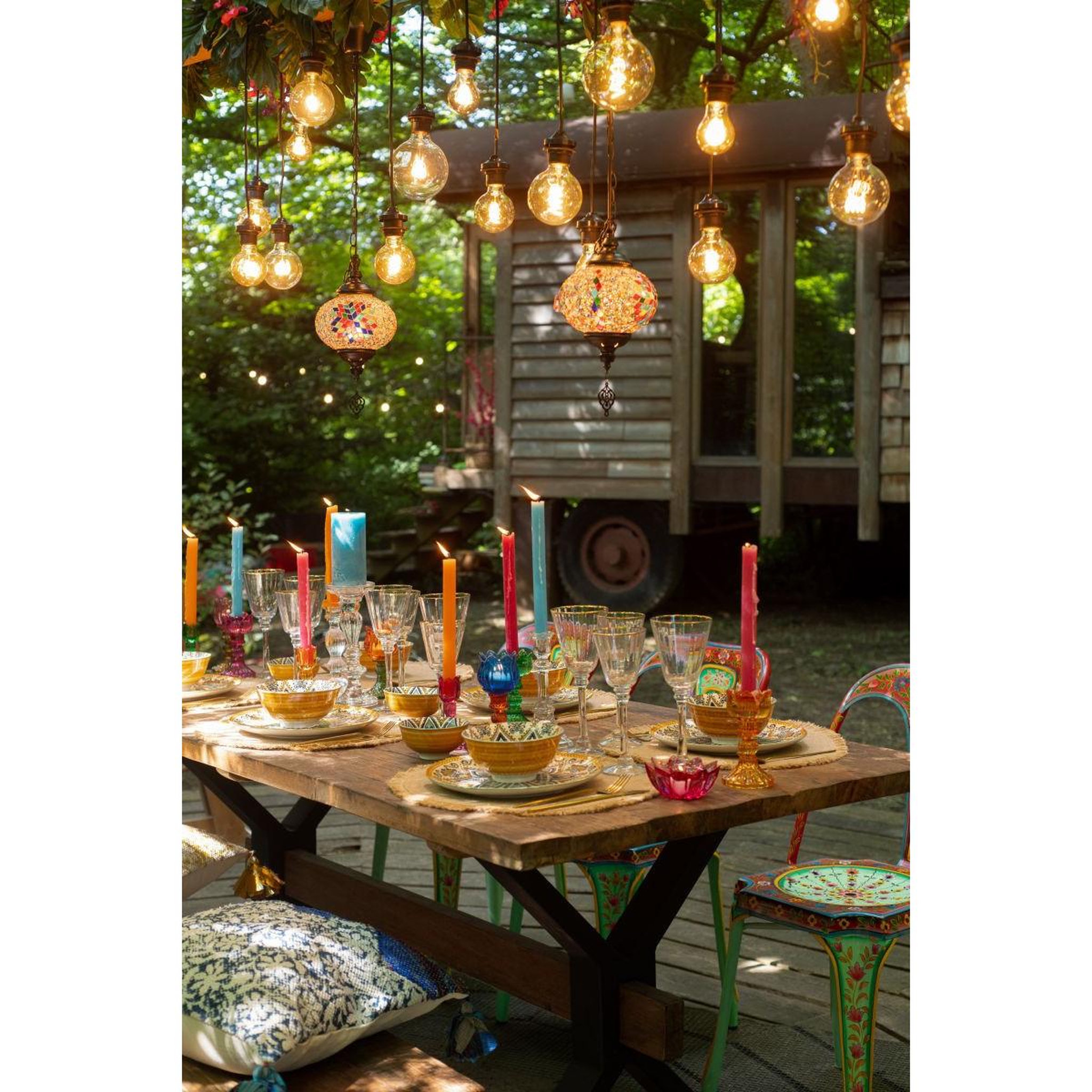 Voir la diapositive 6 : J-LINE Lampe suspension mosaïque  neal  18cm multicolore