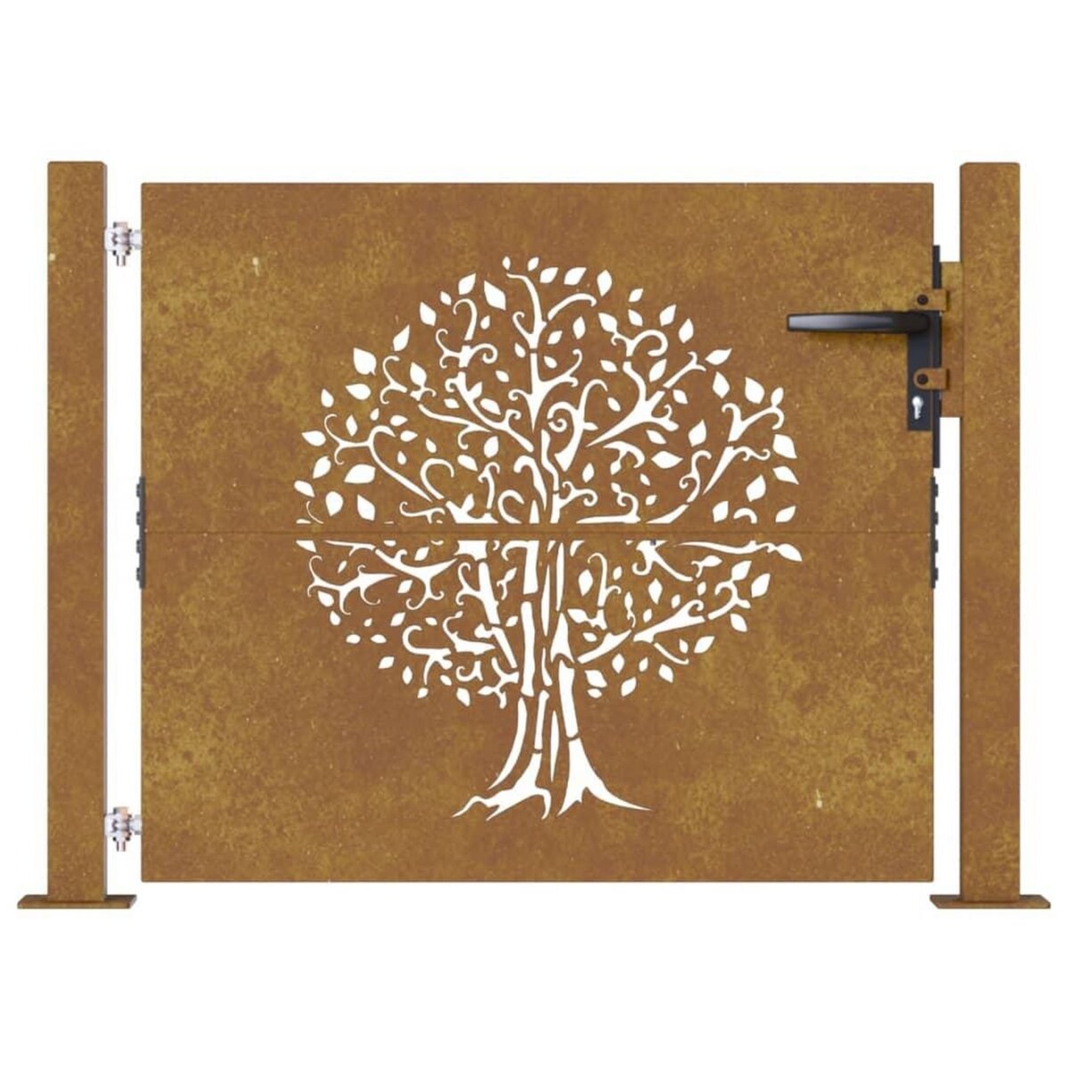 VIDAXL Portail de jardin 105x80 cm acier corten conception de l'arbre