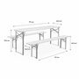 Voir la diapositive 4 : SWEEEK Table en bois 180cm avec 2 bancs – BAYONNE – Esprit brasserie. pliable. 6 personnes