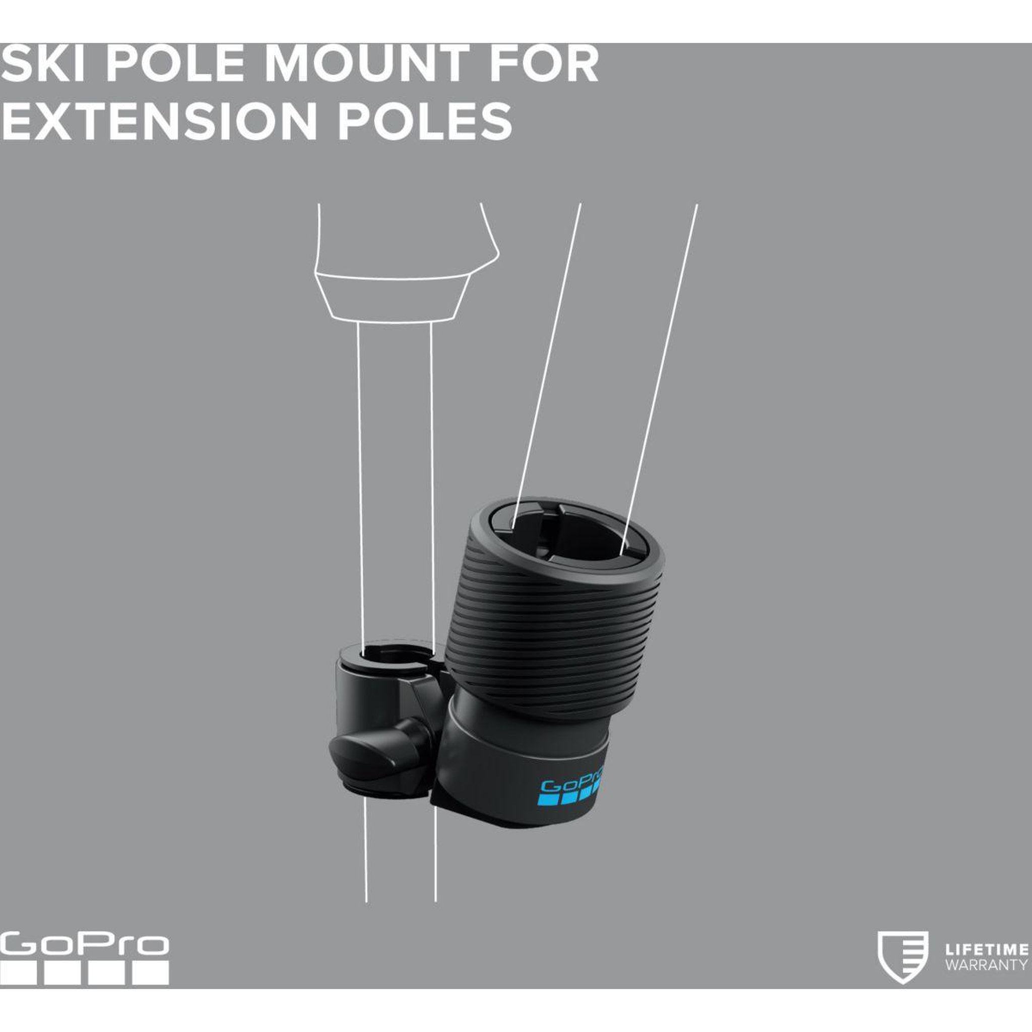 Voir la diapositive 5 : GOPRO Fixation ski pole mount for extension poles