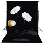 VIDAXL Kit de studio photo avec lampes toile de fond et reflecteur