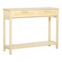 Voir la diapositive 1 : HOMCOM Console table d'appoint dim. 100L x 30l x 76H cm 2 tiroirs façades cannage en rotin étagère MDF aspect bois clair