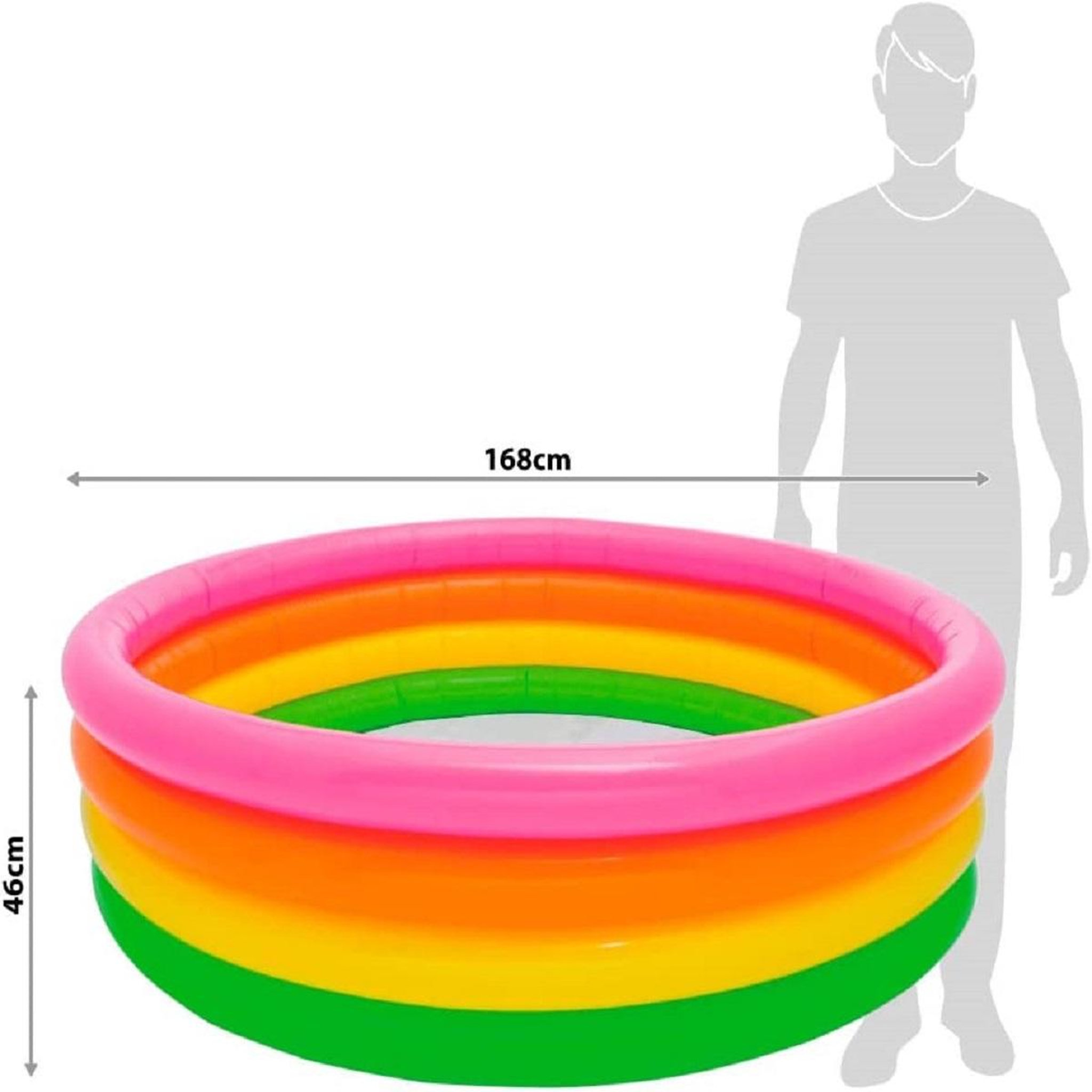 Voir la diapositive 2 : INTEX Piscine gonflable Arc-en-ciel 168x46 cm