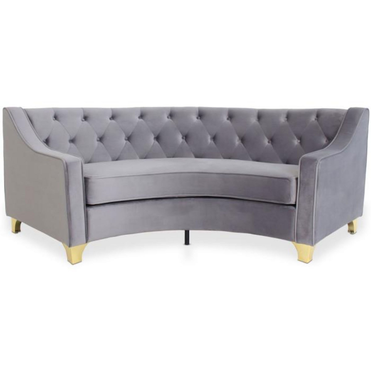 Paris Prix Canapé 3 Places Velours  Noyax  212cm Gris & Or