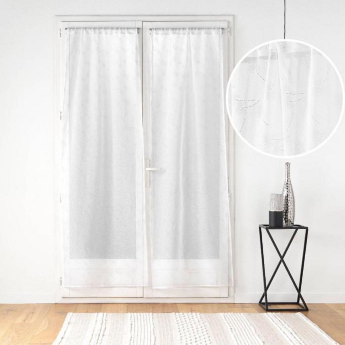 Paris Prix Paire de Voilages Passe-Tringle  Dalya  70x200cm Blanc