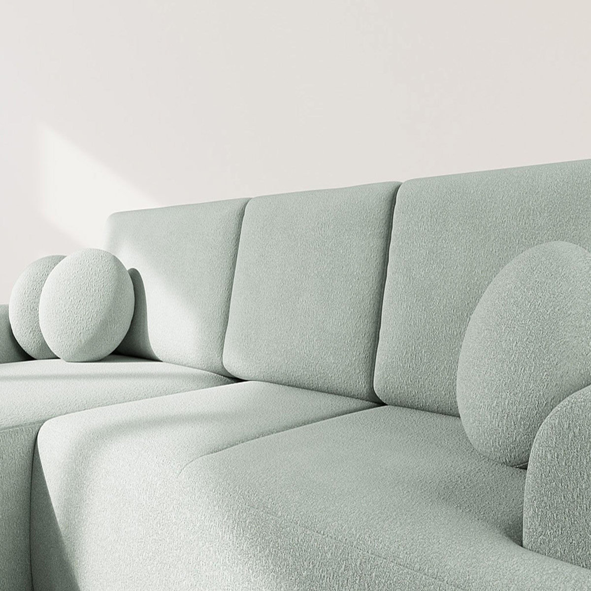 BEST MOBILIER Candela - canapé d'angle gauche 4 places - convertible avec coffre - en tissu bouclette