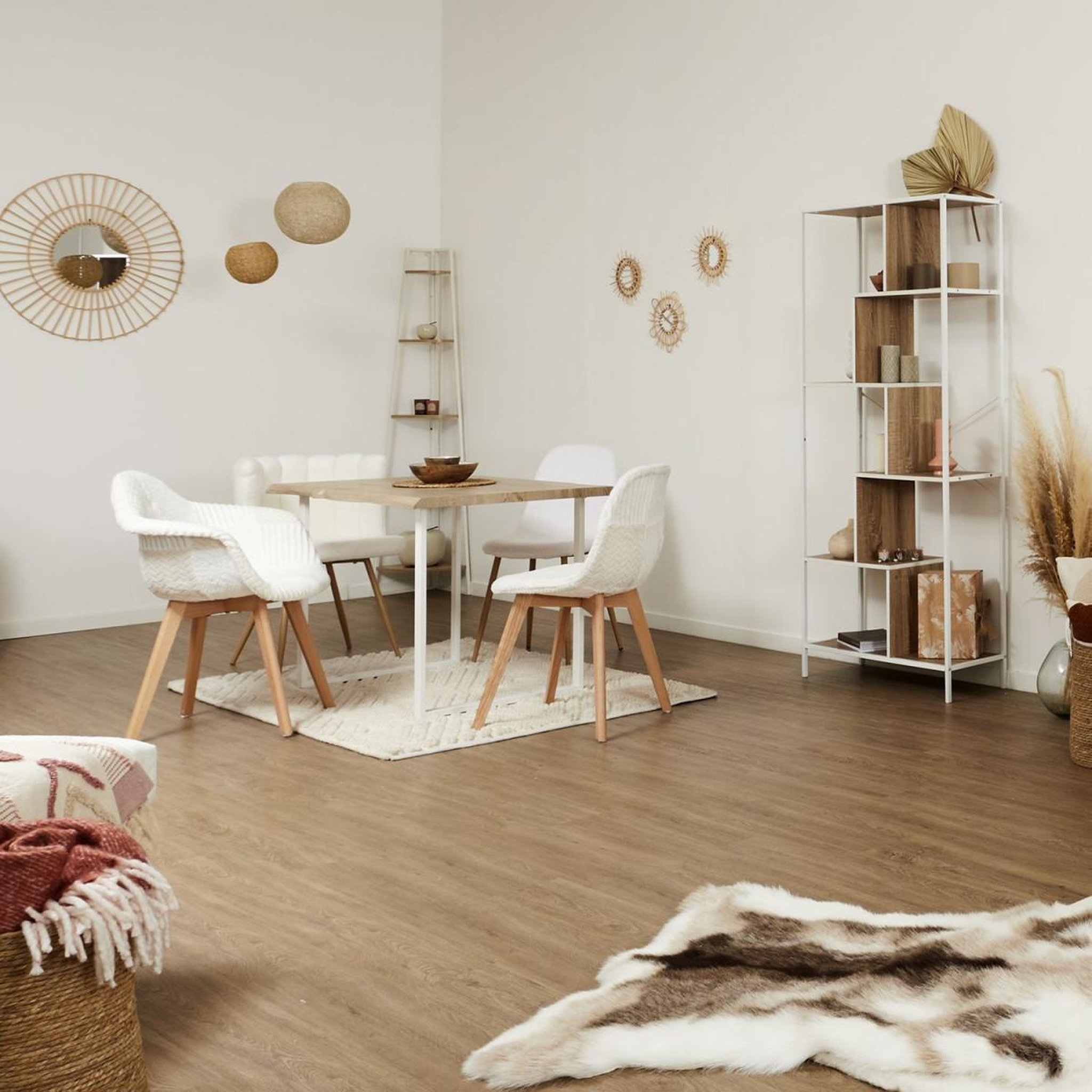 Voir la diapositive 6 : The Home Deco Factory Étagère d'angle  5 niveaux  180cm blanc