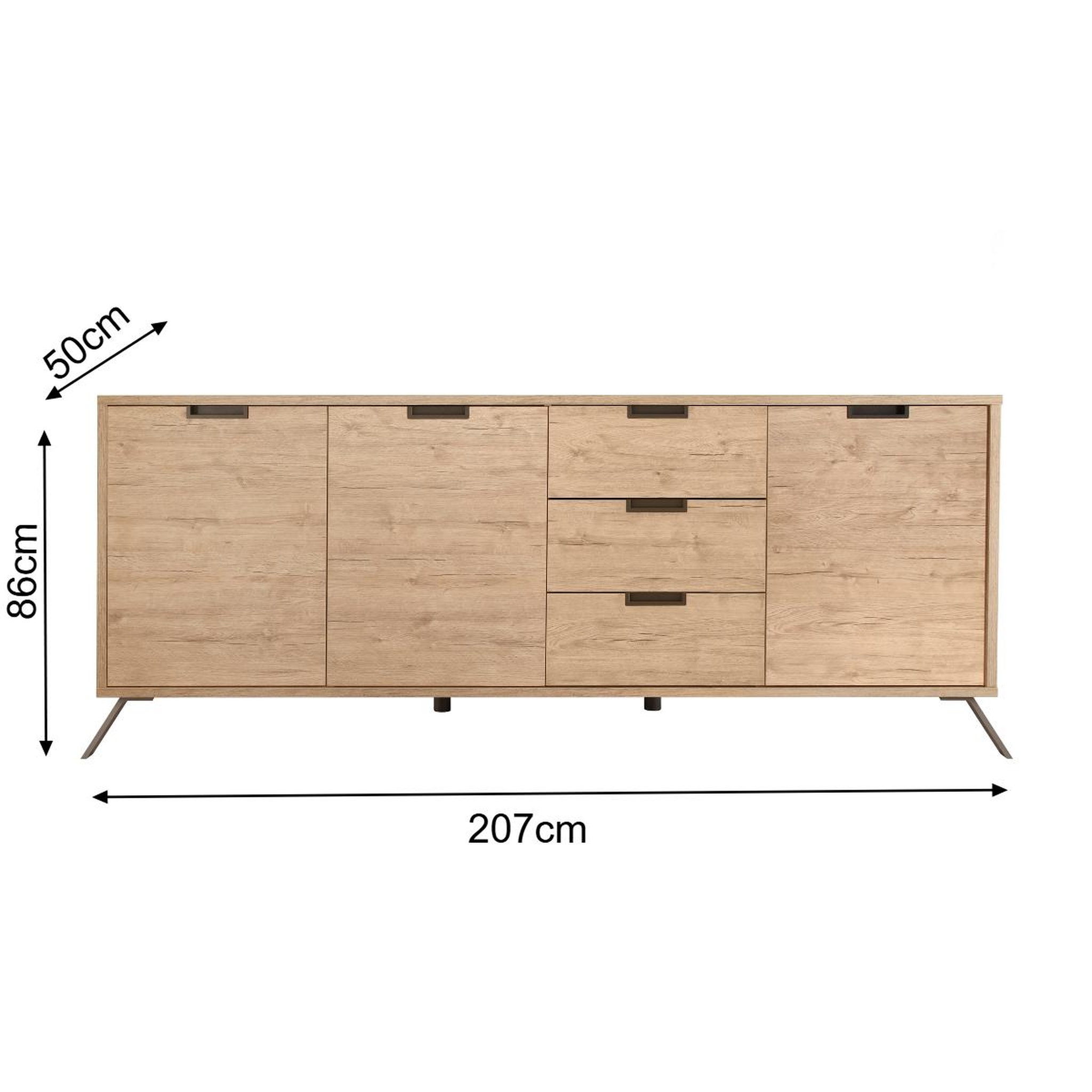Voir la diapositive 5 : JLC KREATION Buffet moderne en bois 3 portes-3 tiroirs 210cm DIANA