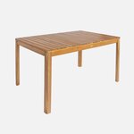 SWEEEK Table de jardin SENORA acacia avec coins arrondis, 6 places, 120 x 80 x 75 cm. Coloris disponibles : Blanc, Vert, Beige