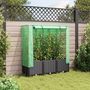 Voir la diapositive 3 : VIDAXL Jardiniere surelevee avec housse aspect rotin 120x40x138 cm