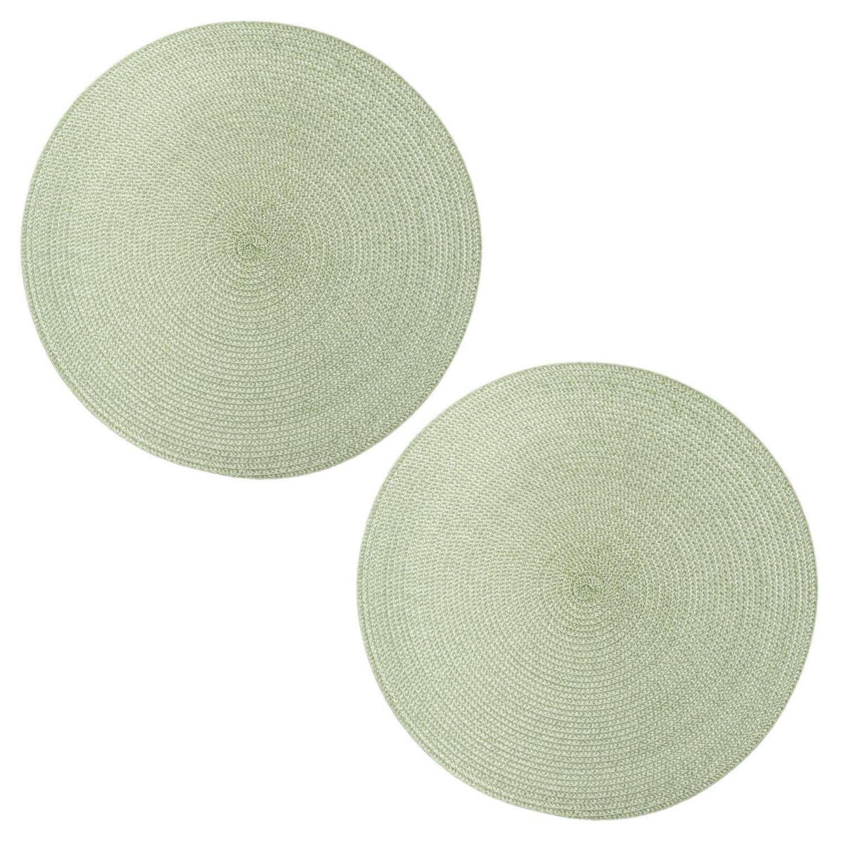 SECRET DE GOURMET Lot de 2 sets de table Tressés Ronds - Diam. 38 cm - Noir