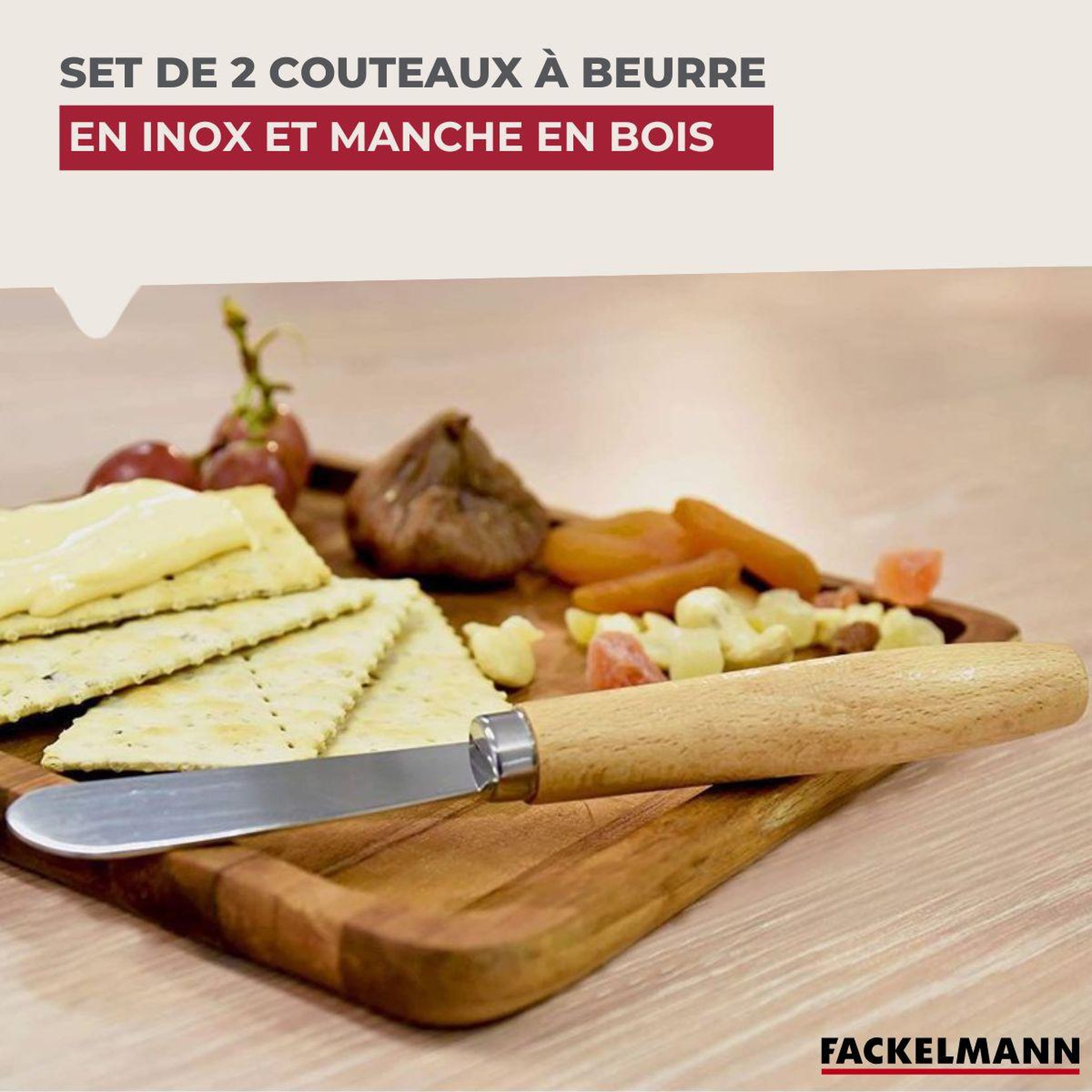 Voir la diapositive 2 : Fackelmann Ensemble de 8 couteaux à beurre 18 cm fackelmann sybarys