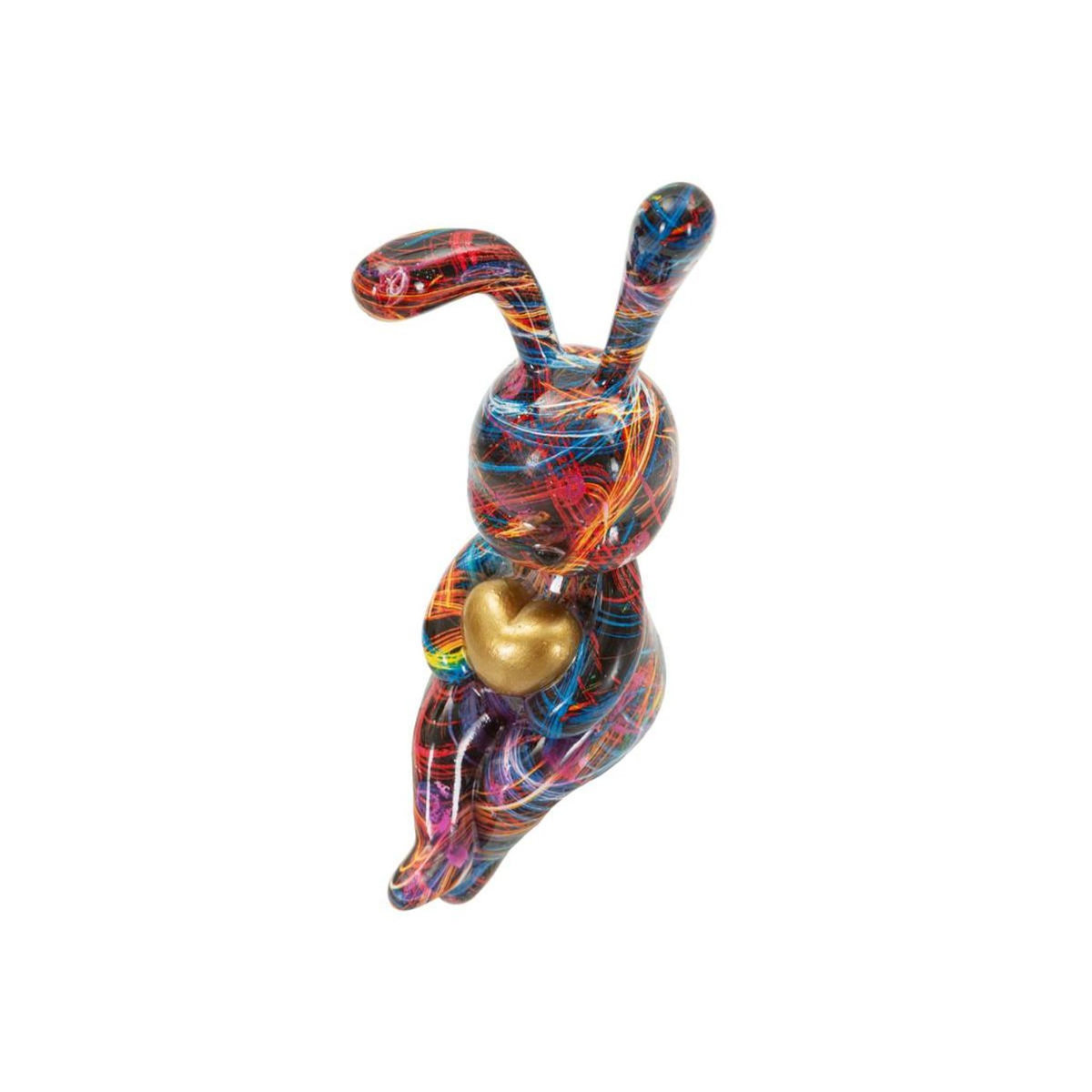 Paris Prix Lapin Cœur en Résine  Psyco  23cm Multicolore