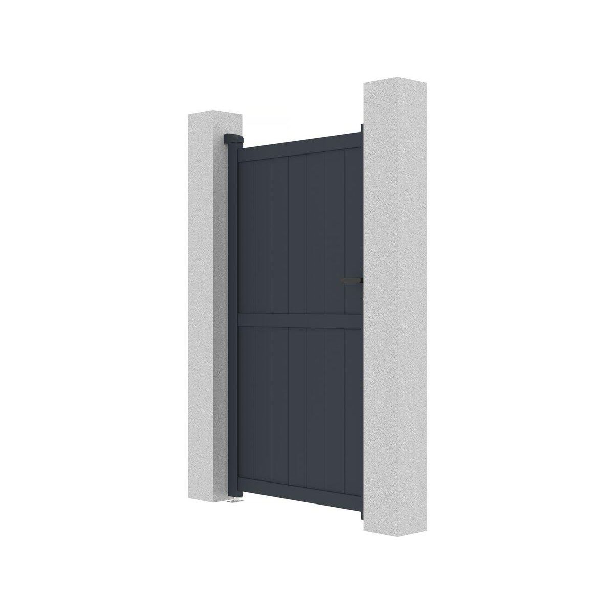 Habitat et Jardin Portillon aluminium  Maurice  - 101.2 x 180.9 cm - Gris