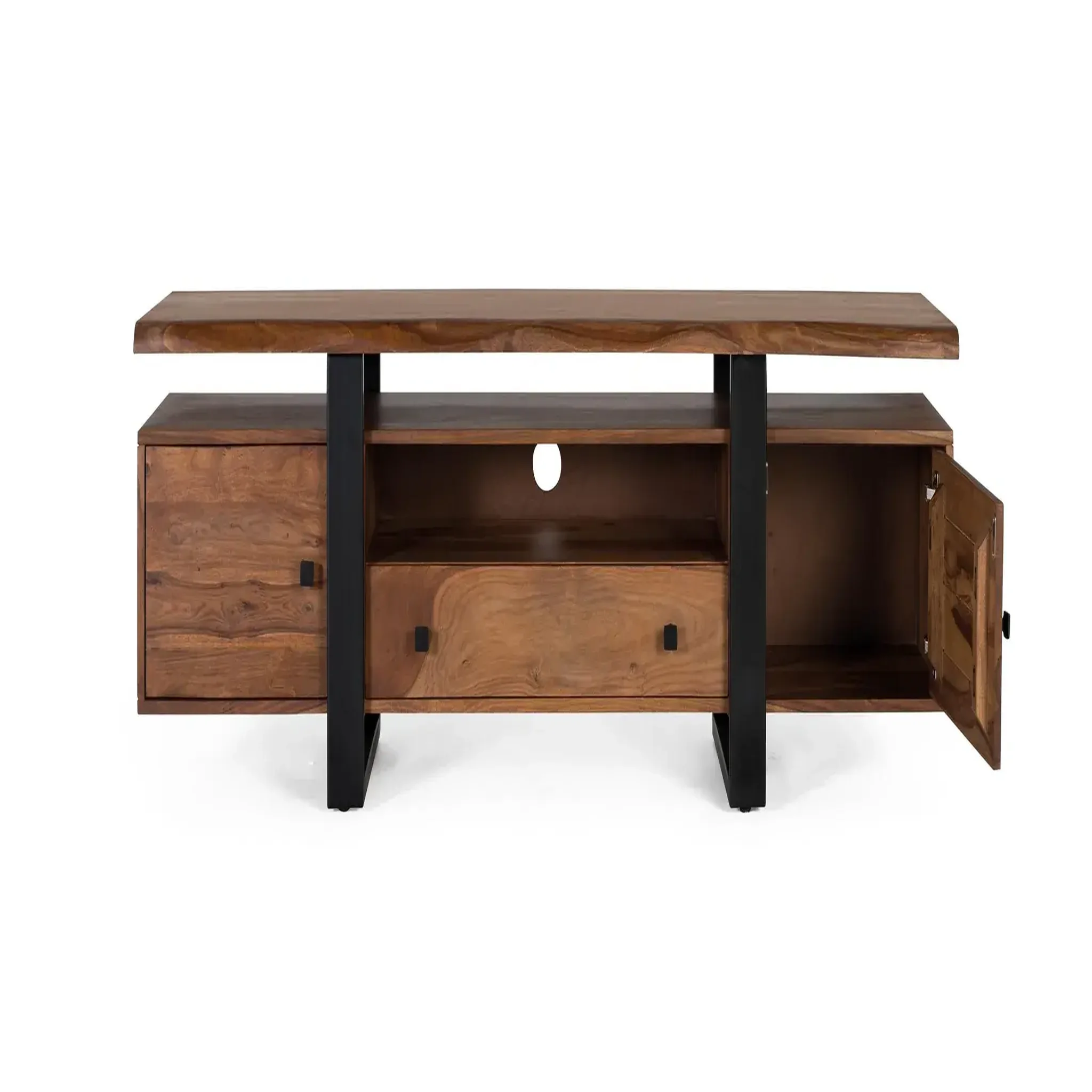 Voir la diapositive 2 : GINER Y COLOMER SL Meuble tv en bois de palissandre 170 cm style industriel