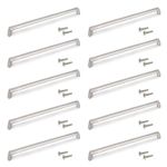 EMUCA SRL Lot de 10 poignées pour meubles Canton -  L206mm -  entraxe 192mm -  Zamak -  Nickel satiné