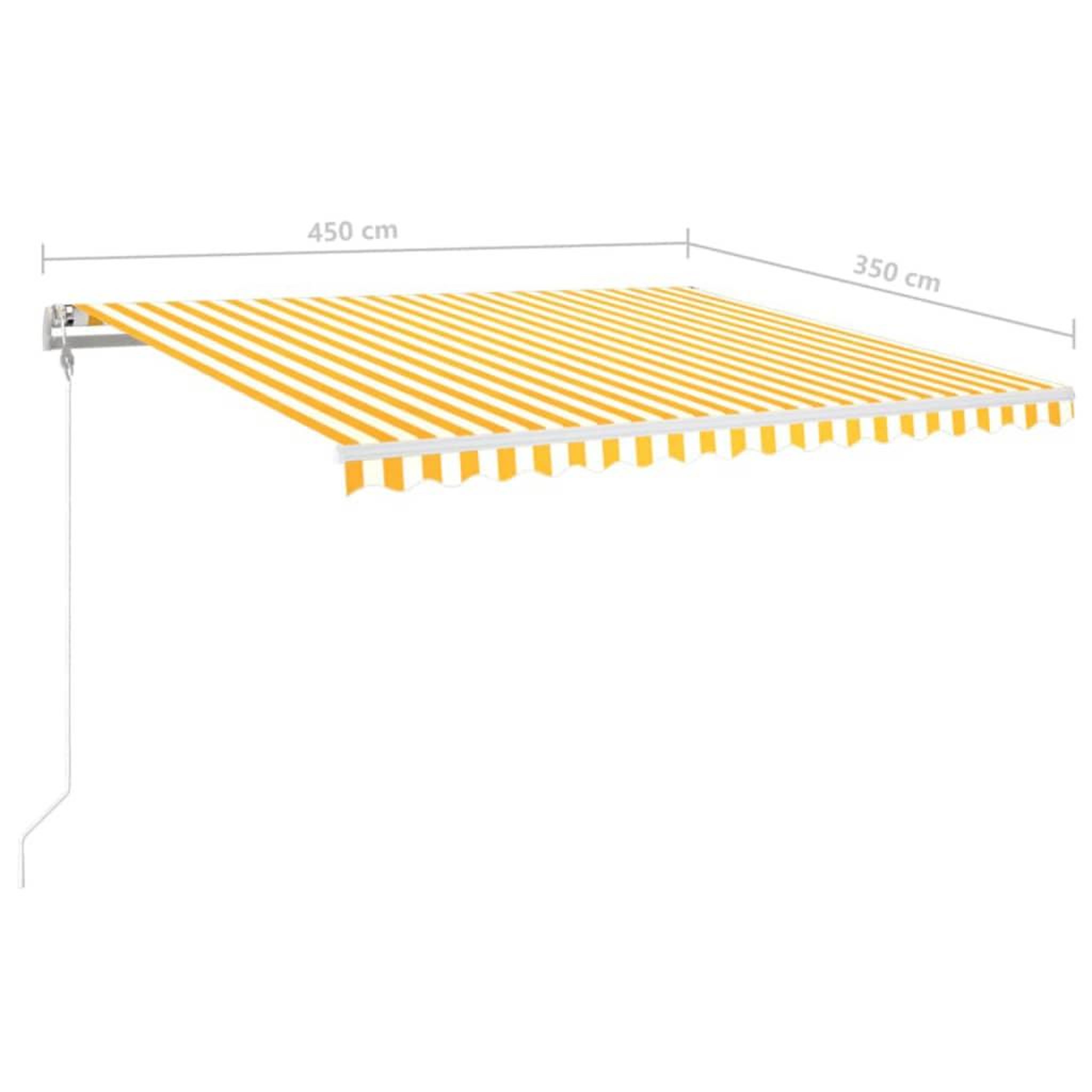 Voir la diapositive 6 : VIDAXL Auvent automatique capteur de vent LED 450x350cm Jaune et blanc