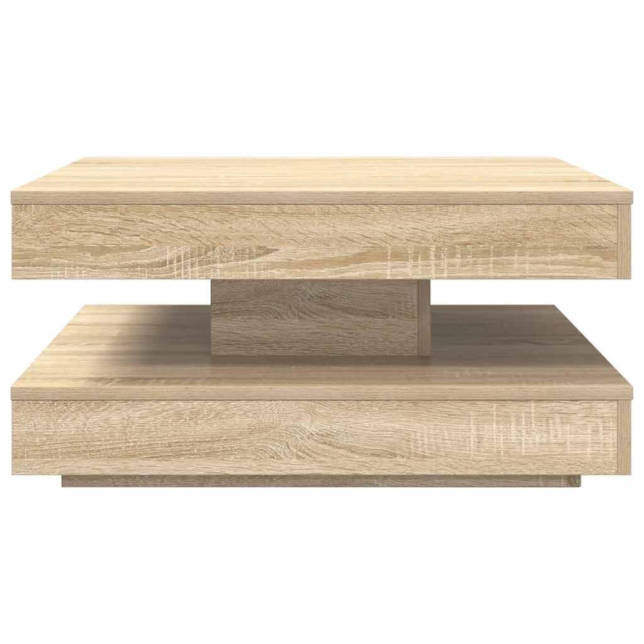 Voir la diapositive 4 : VIDAXL Table basse rotative a 360 degres chene sonoma 70x70x34,5 cm
