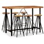 Voir la diapositive 1 : VIDAXL Ensemble de bar 7 pcs Bois d'acacia massif et de recuperation