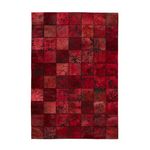 Paris Prix Tapis Patchwork en Cuir Fait Main  Voila  Rouge. Coloris disponibles : Rouge