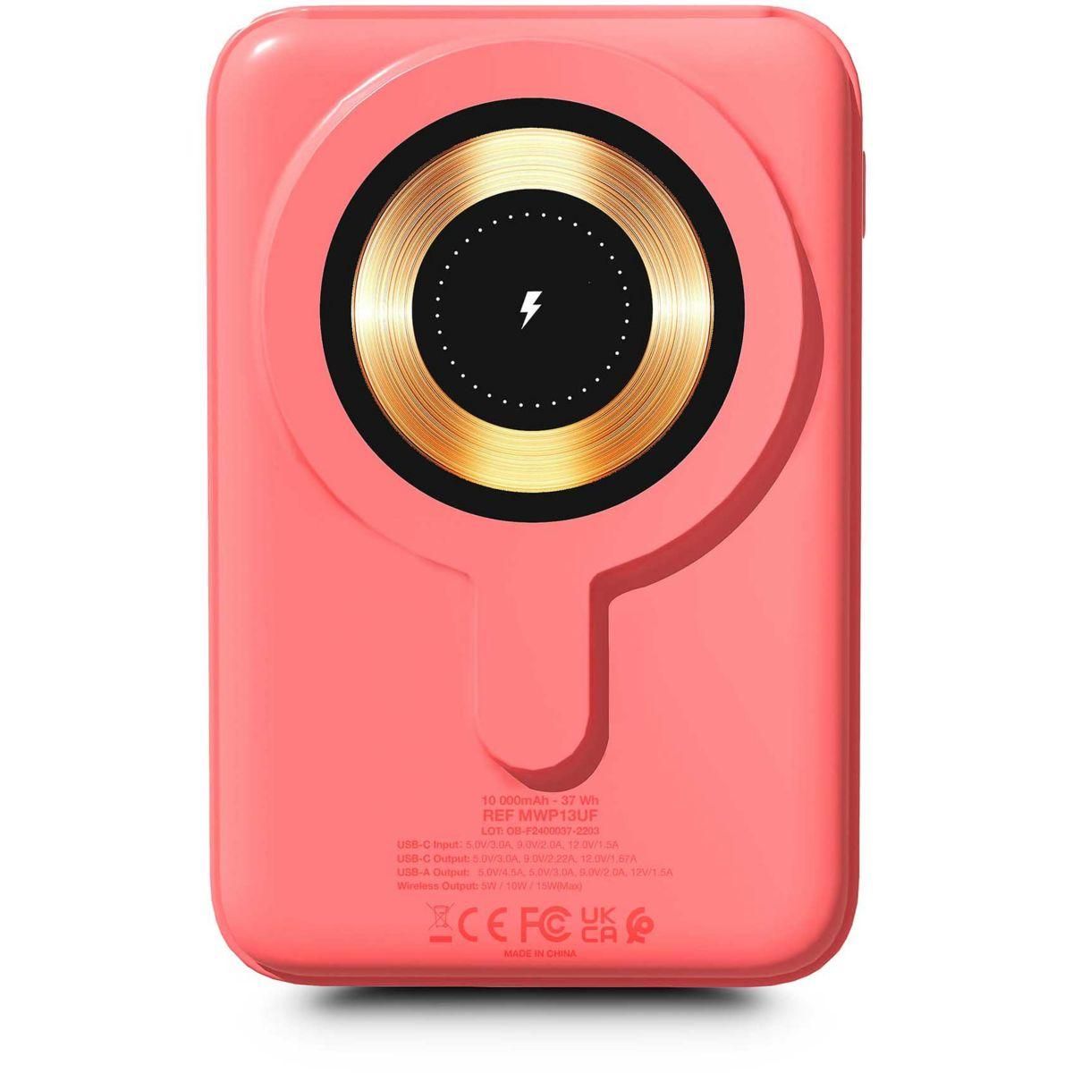 URBAN FACTORY Batterie externe 10000 mAh MagSafe Coral